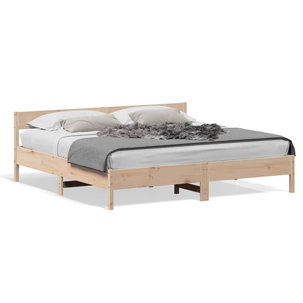 Sengeramme uden madras 200x200 cm massivt fyrretræ