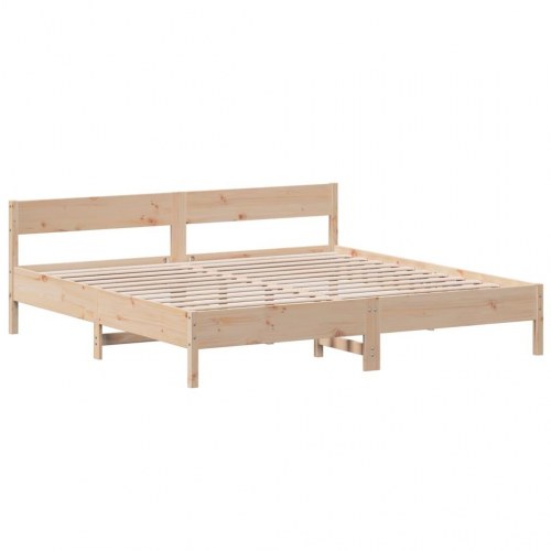 Sengeramme uden madras 200x200 cm massivt fyrretræ