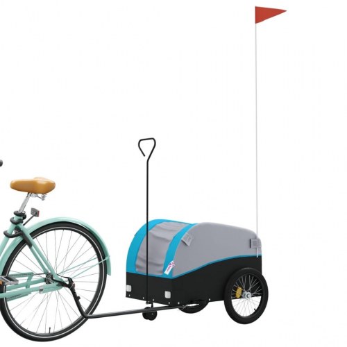 Cykelanhænger 30 kg - jern, sort/blå
