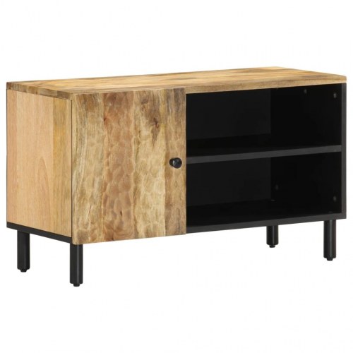 Tv-bord 80×31×46 cm i massivt mangotræ med jernben
