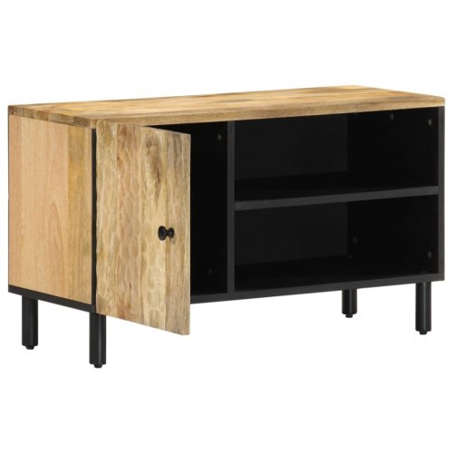 Tv-bord 80×31×46 cm i massivt mangotræ med jernben
