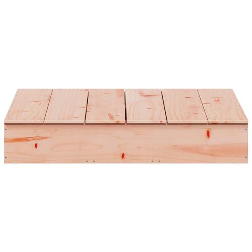 Sandkasse med låg 111x111x19,5 cm massivt douglasgran