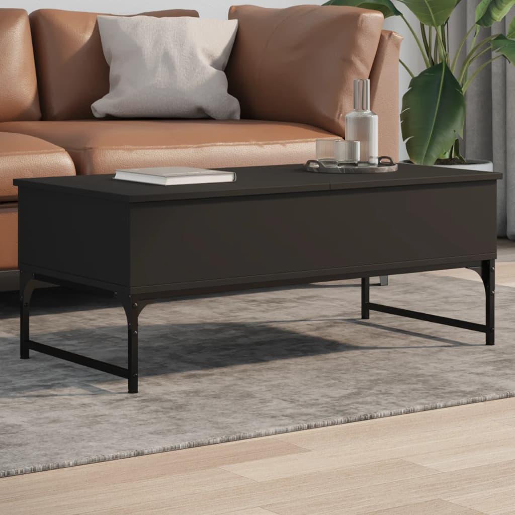 Sofabord 100x50x40 Konstrueret Træ Metal Sort