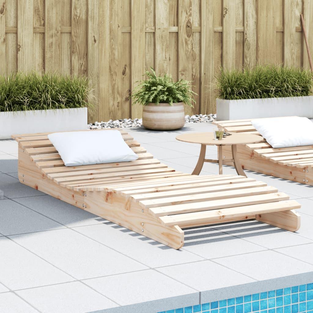 Liggestol 205X70X31,5 Cm Massivt Fyrretræ - 1 / Fyrretræ naturlig / 205 x 80 x 31.5 cm