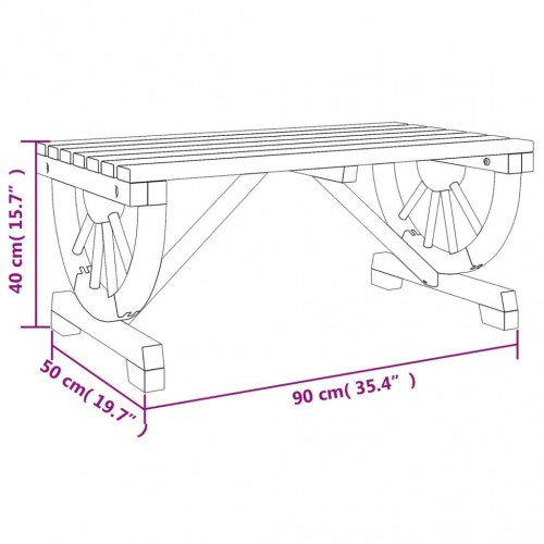 Havebord 90 x 50 x 40 cm med hjuldesign