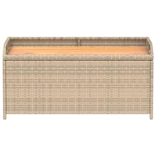 Opbevaringsbænk 100x50x52 cm polyrattan og akacietræ beige