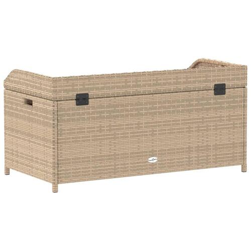 Opbevaringsbænk 100x50x52 cm polyrattan og akacietræ beige