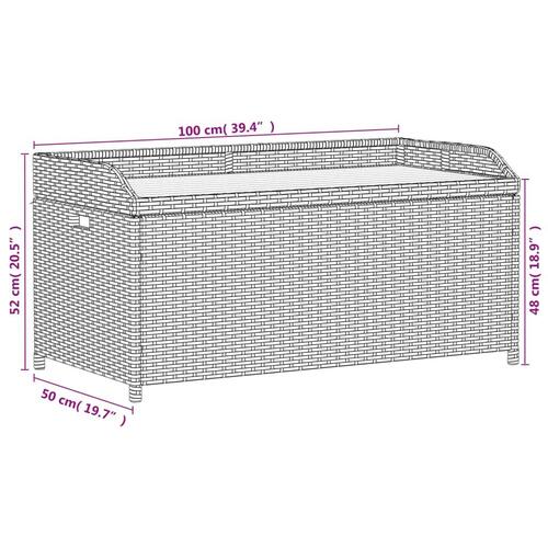 Opbevaringsbænk 100x50x52 cm polyrattan og akacietræ beige
