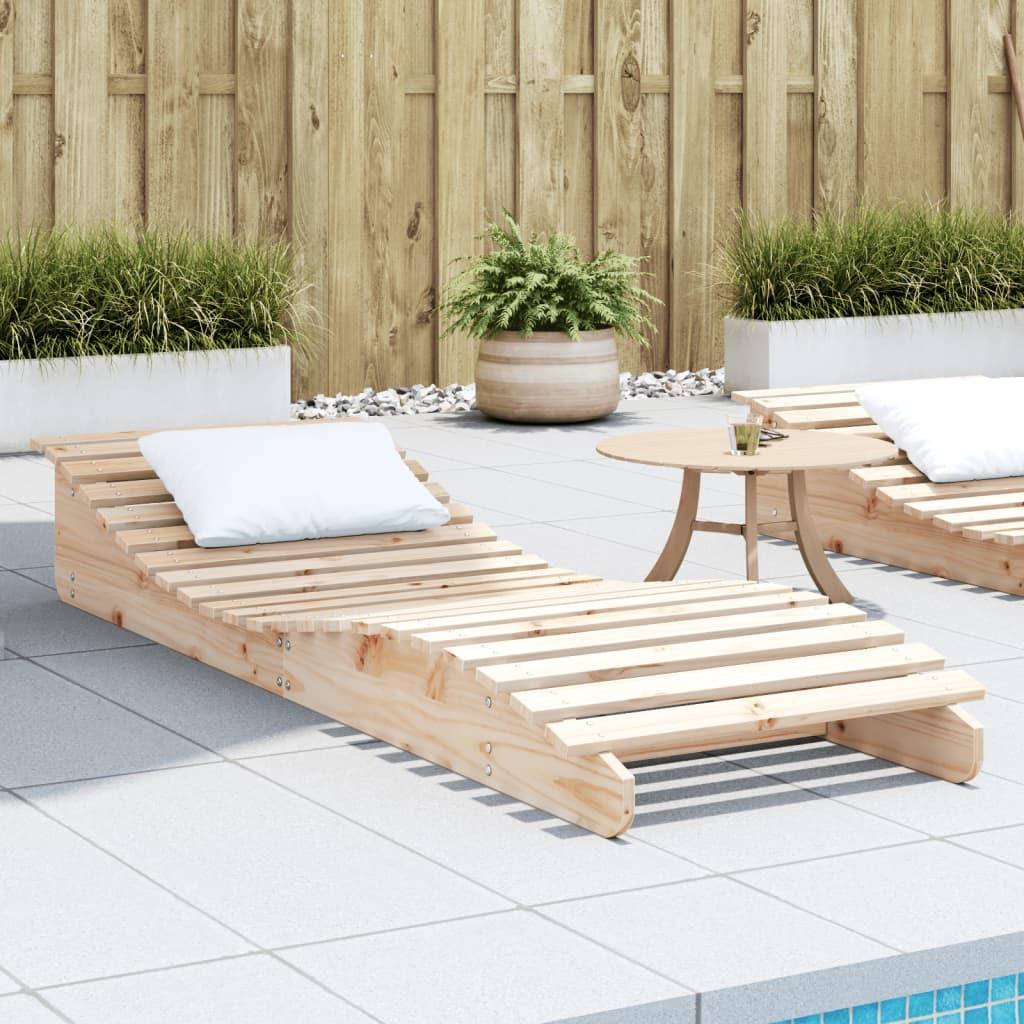 Liggestol 205x60x31,5 cm massivt fyrretræ