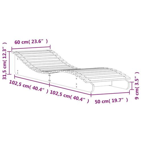 Liggestol 205x60x31,5 cm massivt fyrretræ
