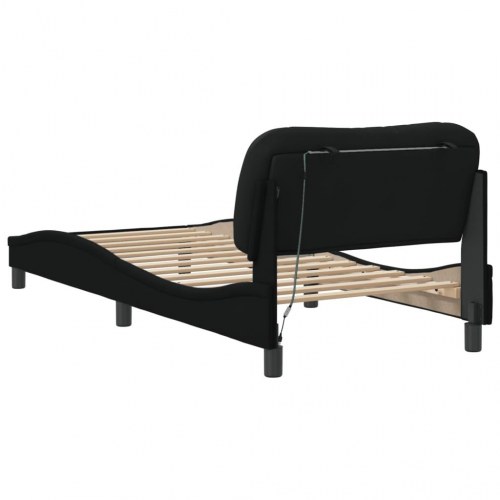 Sengeramme med LED Hvar 90 x 190 cm - sort
