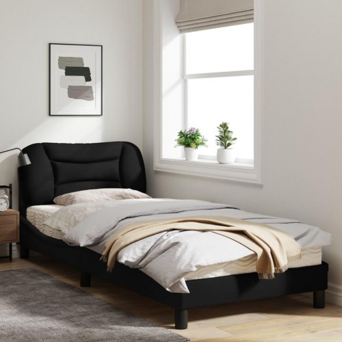 Sengeramme med LED Hvar 90 x 200 cm uden madras - sort