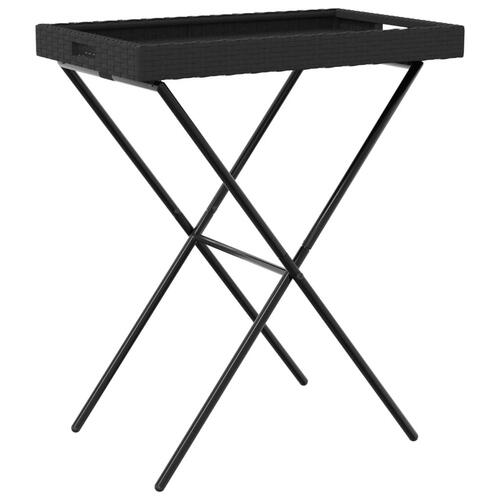Bakkebord 65x40x75 cm polyrattan sort