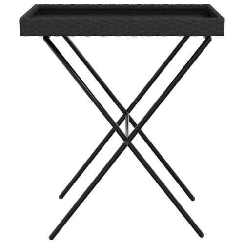 Bakkebord 65x40x75 cm polyrattan sort