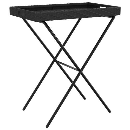 Bakkebord 65x40x75 cm polyrattan sort