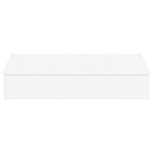 Sandkasse med låg 111x111x19,5 cm massivt fyrretræ hvid