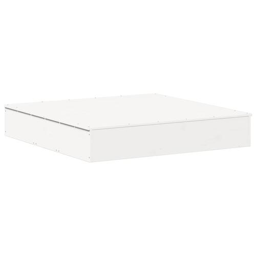 Sandkasse med låg 111x111x19,5 cm massivt fyrretræ hvid