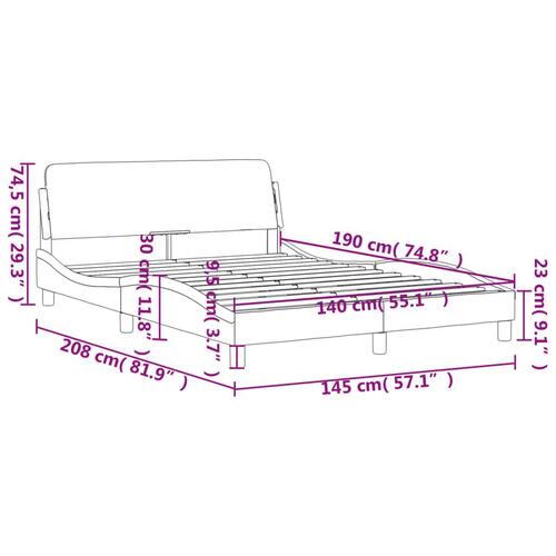 Sengeramme uden madras 140x190 cm stof sort