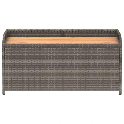 Opbevaringsbænk 100×50×52 cm i polyrattan og akacietræ - grå