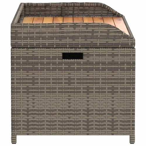 Opbevaringsbænk 100×50×52 cm i polyrattan og akacietræ - grå