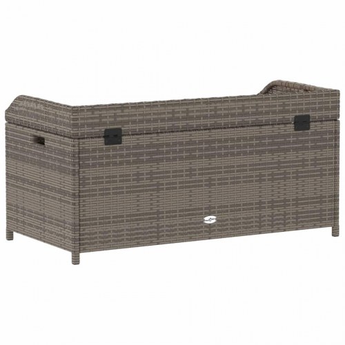 Opbevaringsbænk 100×50×52 cm i polyrattan og akacietræ - grå