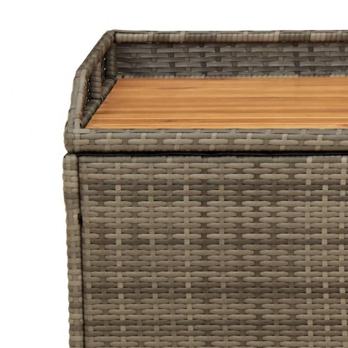 Opbevaringsbænk 100×50×52 cm i polyrattan og akacietræ - grå