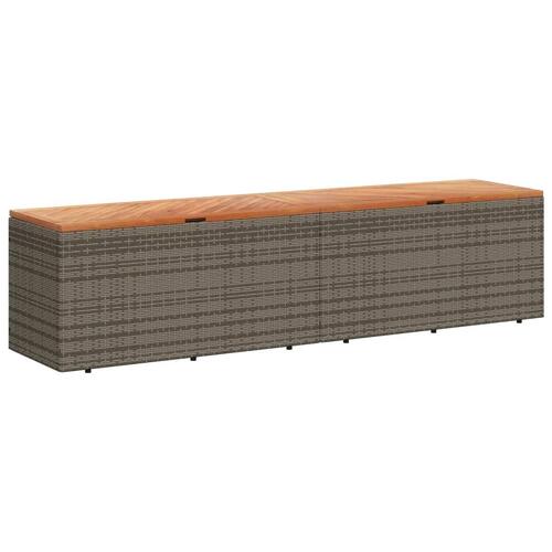Opbevaringsboks til haven 220x50x54 cm polyrattan akacietræ grå