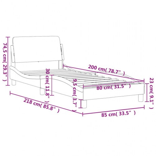 Sengeramme Dover 80 x 200 cm - sort og hvid