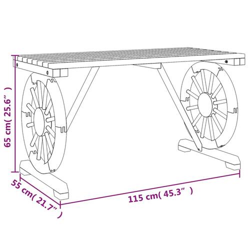 Havebord 115x55x65 cm massivt grantræ
