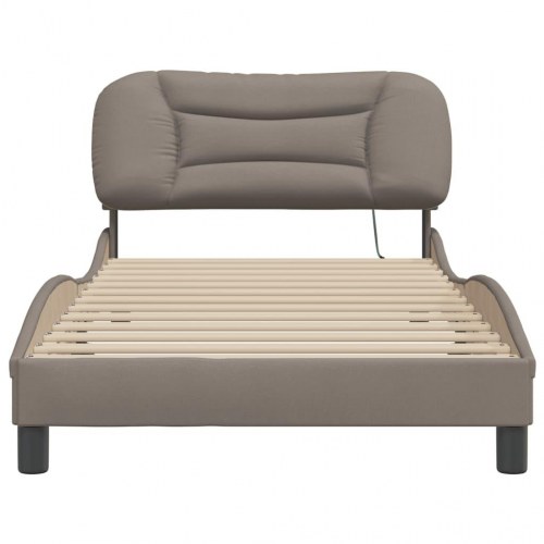 Sengeramme med LED uden madras Hvar 100 x 200 cm - gråbrun