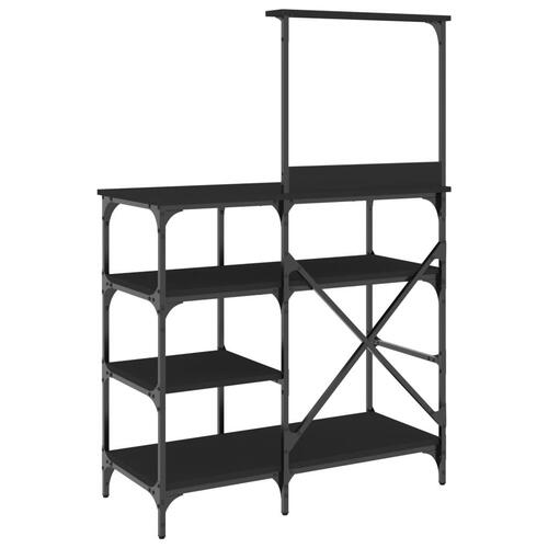 Køkkenreol 90x40x132 cm konstrueret træ og metal sort