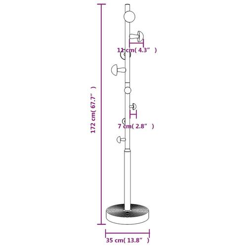Stumtjener 172 cm pulverlakeret jern lyserød