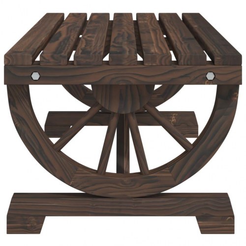 Havebord i massivt grantræ med brændt finish - 90 x 50 x 40 cm