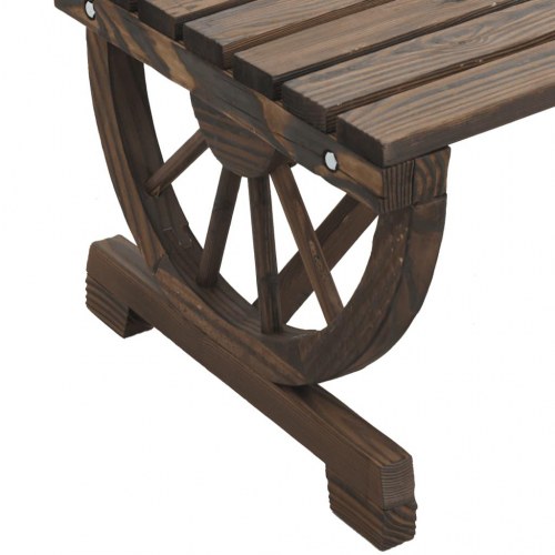 Havebord i massivt grantræ med brændt finish - 90 x 50 x 40 cm