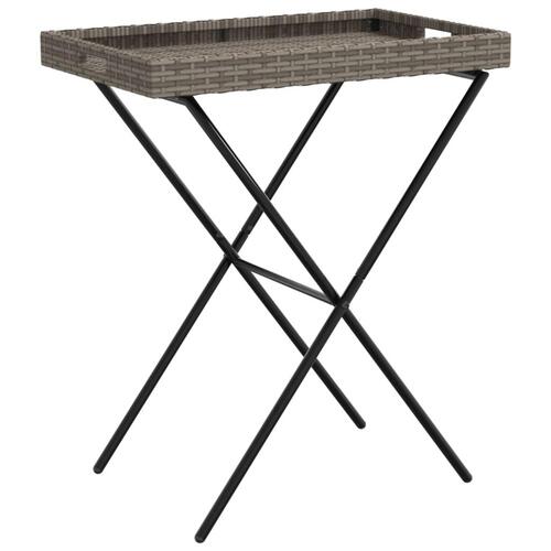 Bakkebord 65x40x75 cm polyrattan grå