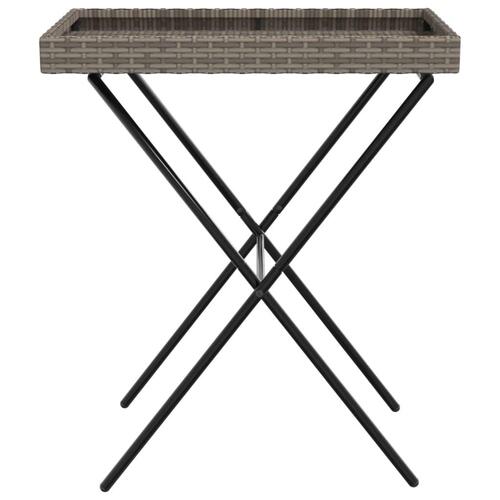 Bakkebord 65x40x75 cm polyrattan grå