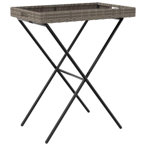 Bakkebord 65x40x75 cm polyrattan grå