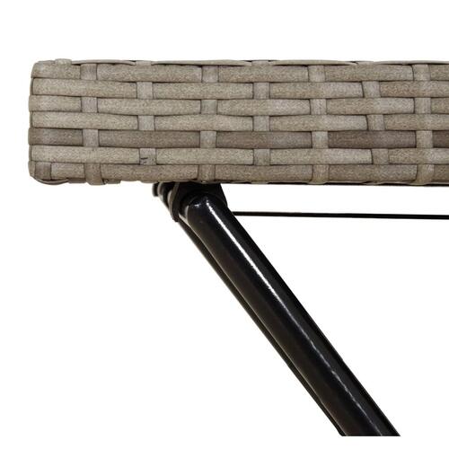 Bakkebord 65x40x75 cm polyrattan grå
