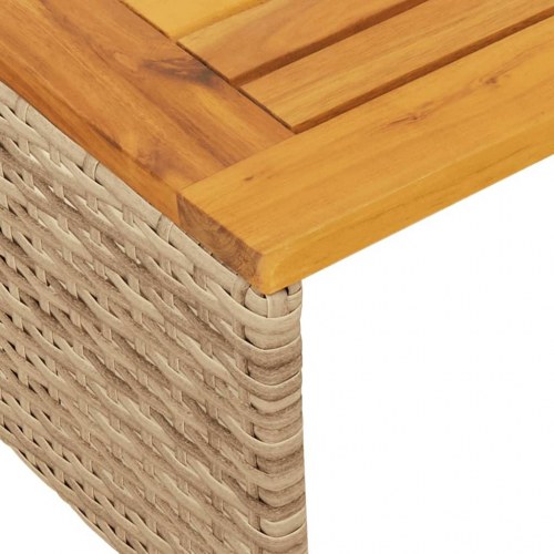 L-formet havesofa med bord og hynder - beige