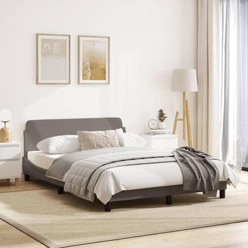 Sengeramme uden madras 140x190 cm stof gråbrun
