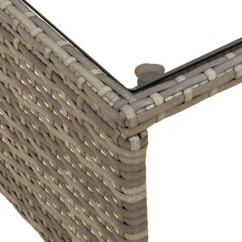 L-formet havesofa med bord og hynder i polyrattan - grå