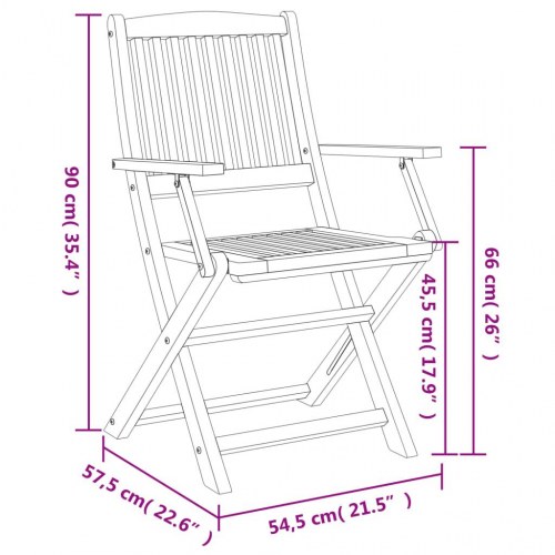Foldbare havestole - 4 stk., 54×61×88 cm i massivt akacietræ