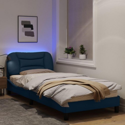 Sengeramme med LED Hvar uden madras - 90 x 200 cm, blå