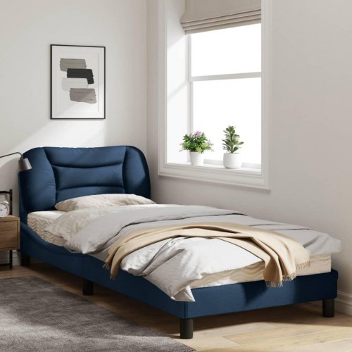 Sengeramme med LED Hvar uden madras - 90 x 200 cm, blå
