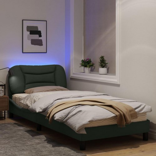Sengeramme med LED Hvar 90 x 200 cm uden madras - mørkegrå