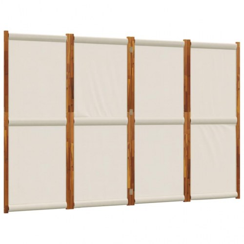 4-panels rumdeler 280 × 180 cm - lysegrå foldeskærm i akacietræ