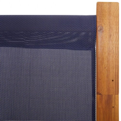 5-panels rumdeler 350 × 180 cm - mørkeblå, akacietræ
