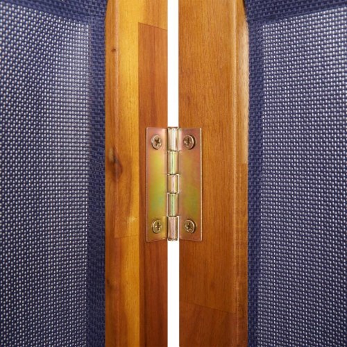 5-panels rumdeler 350 × 180 cm - mørkeblå, akacietræ