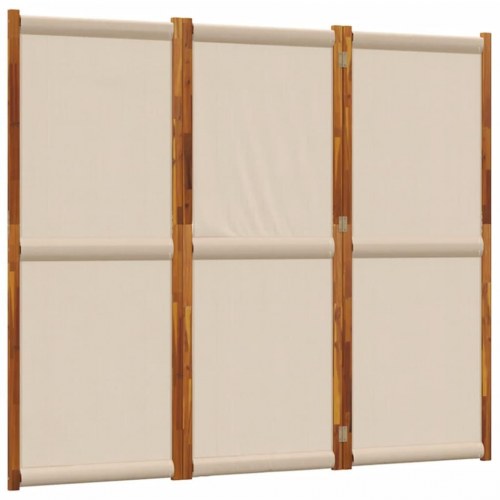 3-panels rumdeler i akacietræ, 210 × 180 cm - gråbrun