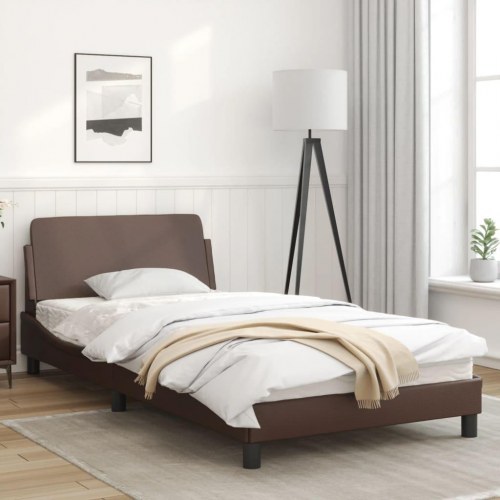 Sengeramme Dover 100×200 cm i kunstlæder - brun
